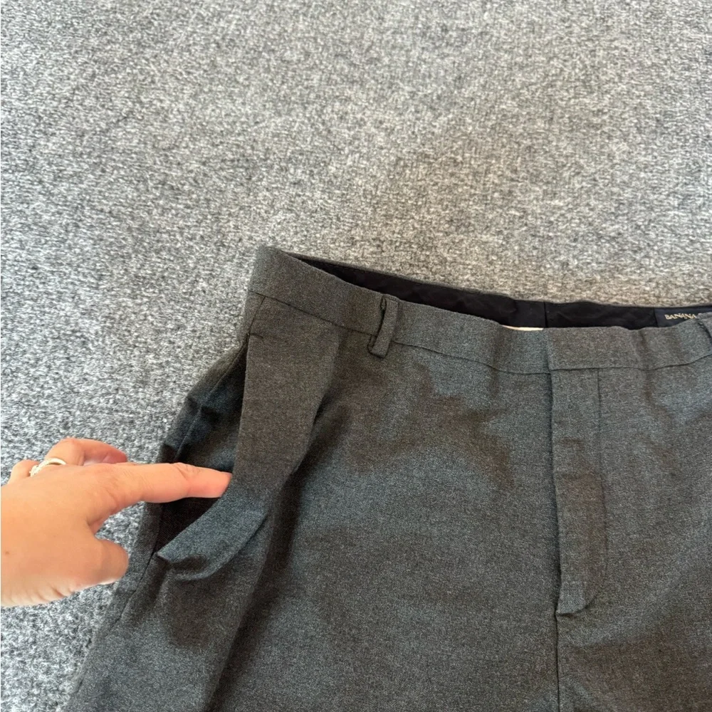 Banana Republic Pants Men 33X30 Charcoal Straight Dress Business Career Stretch